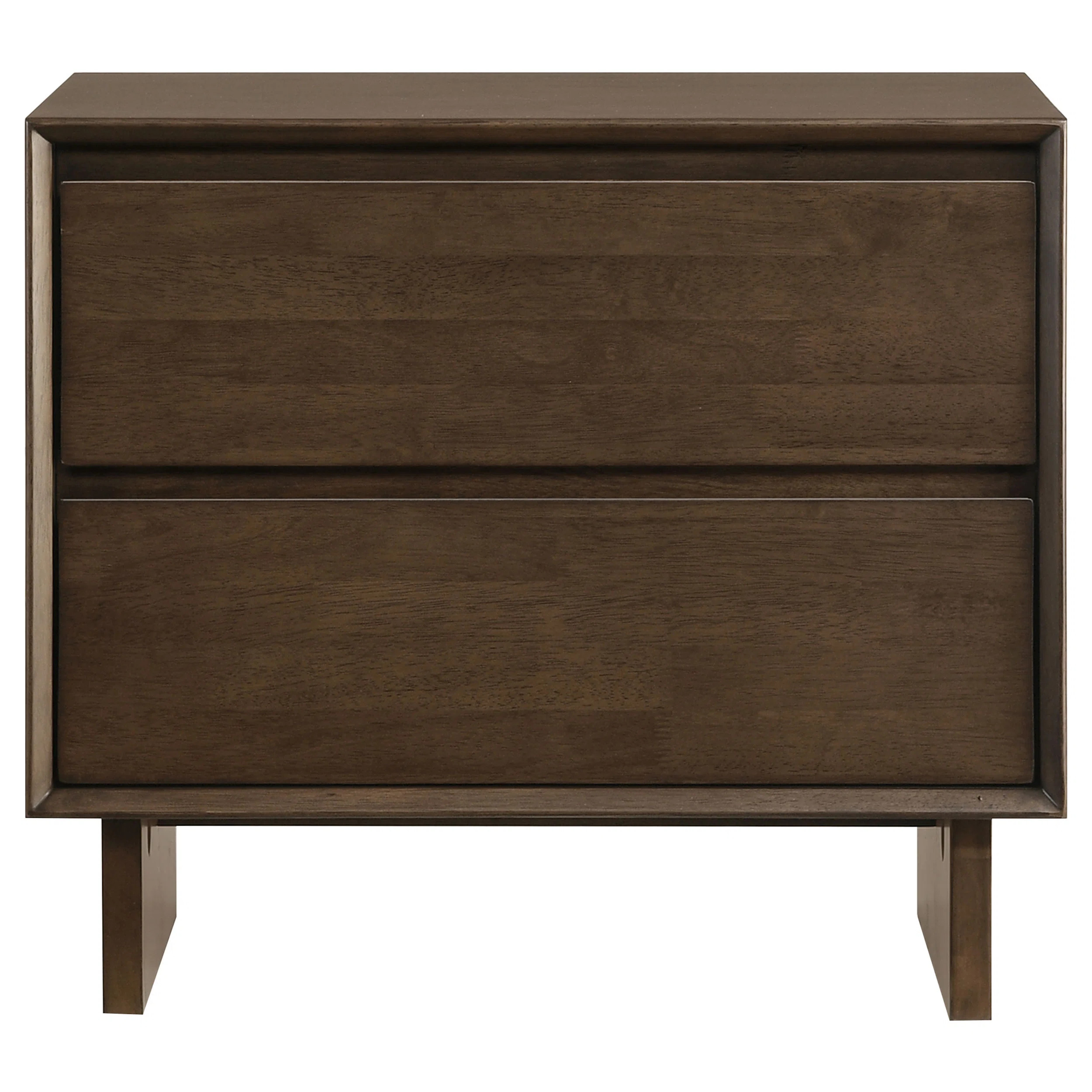 2-drawer Nightstand Bedside Table Warm Brown | Wayfair North America