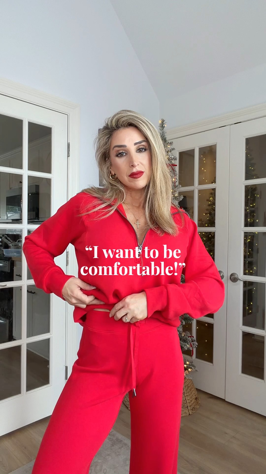 Just got these spanx pant sets and can’t get over how soft and comfortable they are! 🤌🏼 Love both colors, but the red is so fun for the holiday season. ♥️

Navy air essentials pants set, sneakers, thanksgiving casual outfit, holiday, fall outfits, winter outfit ideas 

#LTKCyberWeek #LTKHoliday #LTKGiftGuide