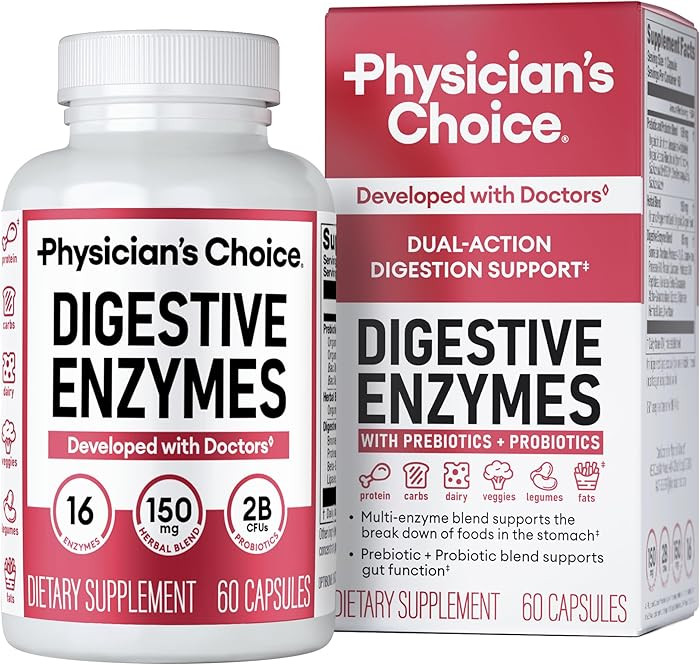 Physician's CHOICE Digestive Enzymes for Bloating & Digestion - Fast-Acting 16 Enzyme Formula wit... | Amazon (US)