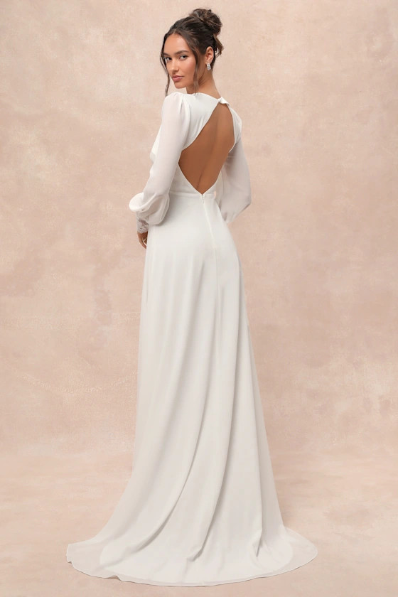 Angelic Adoration White Backless Maxi Dress | Lulus