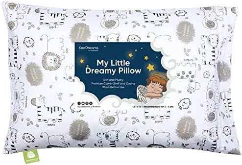 Toddler Pillow with Pillowcase - 13X18 Soft Organic Cotton Toddler Pillows for Sleeping - Machine... | Amazon (US)