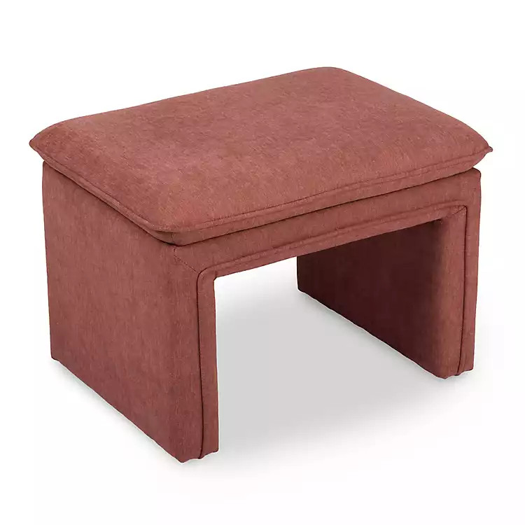 New! Enzo Rose Upholstered Ottoman | Kirklands