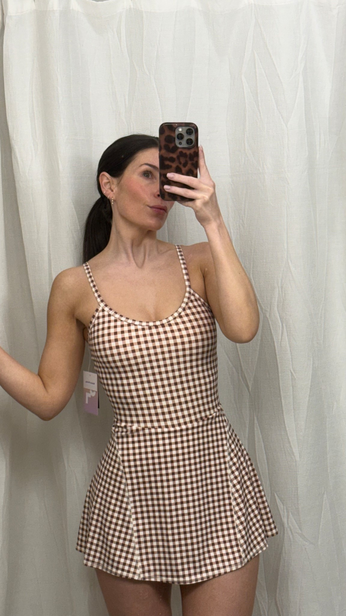 Women's Cinch Back Active Dress - JoyLab
Target tennis dress 
Brown gingham 
Built in shorts 
Wearing size xs

#LTKSpringSale #LTKfitnessgoals #LTKActive