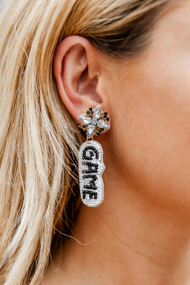 That Girl Black Game Day Earrings FINAL SALE | Pink Lily
