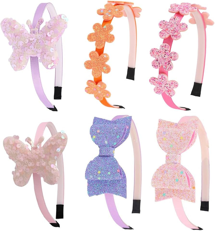 Toddler Headband with bow little girl headbands glitter headband for girls headband for little gi... | Amazon (US)