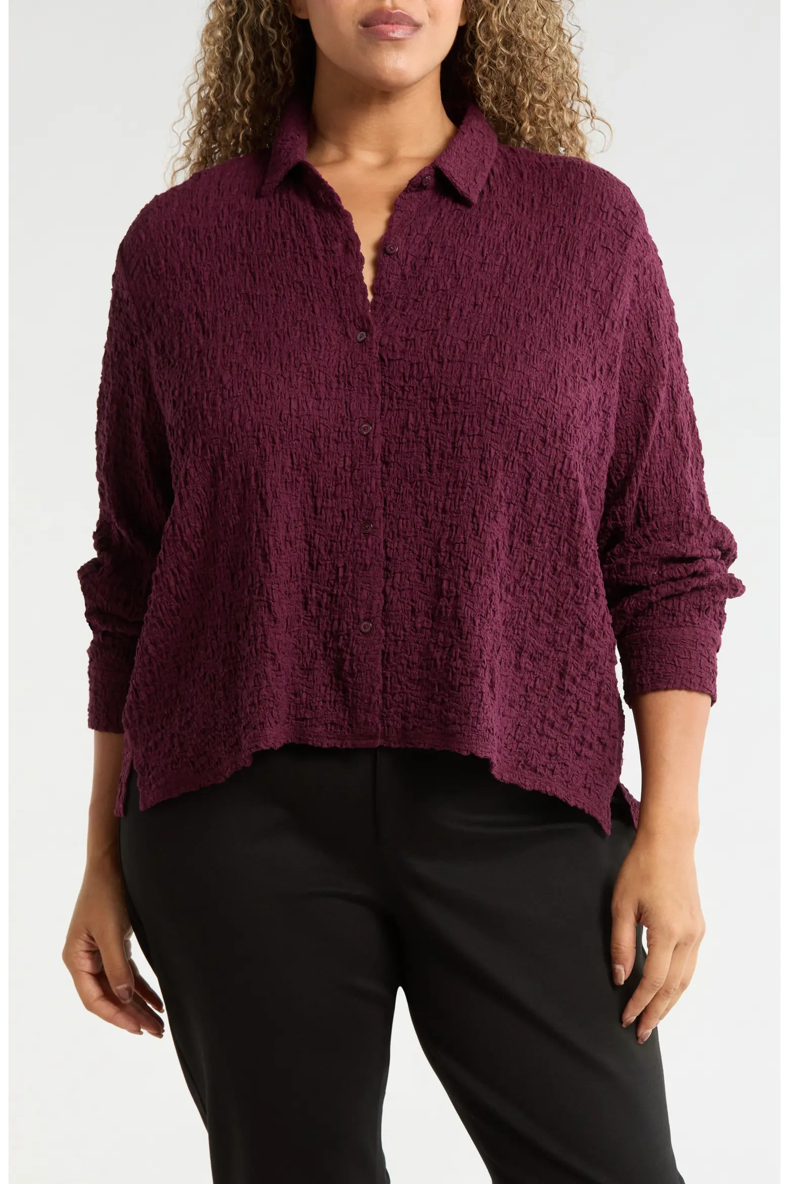 Classic Collar Stretch Organic Cotton Blend Button-Up Shirt (Women) | Nordstrom | Nordstrom