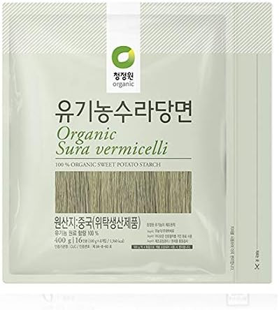 Chung Jung One Organic Sura vermicelli Sweet Potato Glass Noodle 14.10 oz(Pack of 1) | Amazon (US)