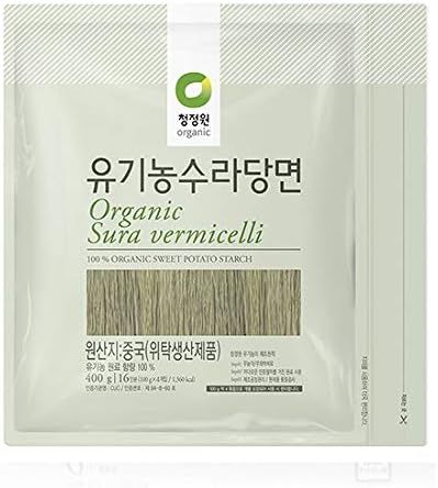Chung Jung One Organic Sura vermicelli Sweet Potato Glass Noodle 14.10 oz(Pack of 1) | Amazon (US)