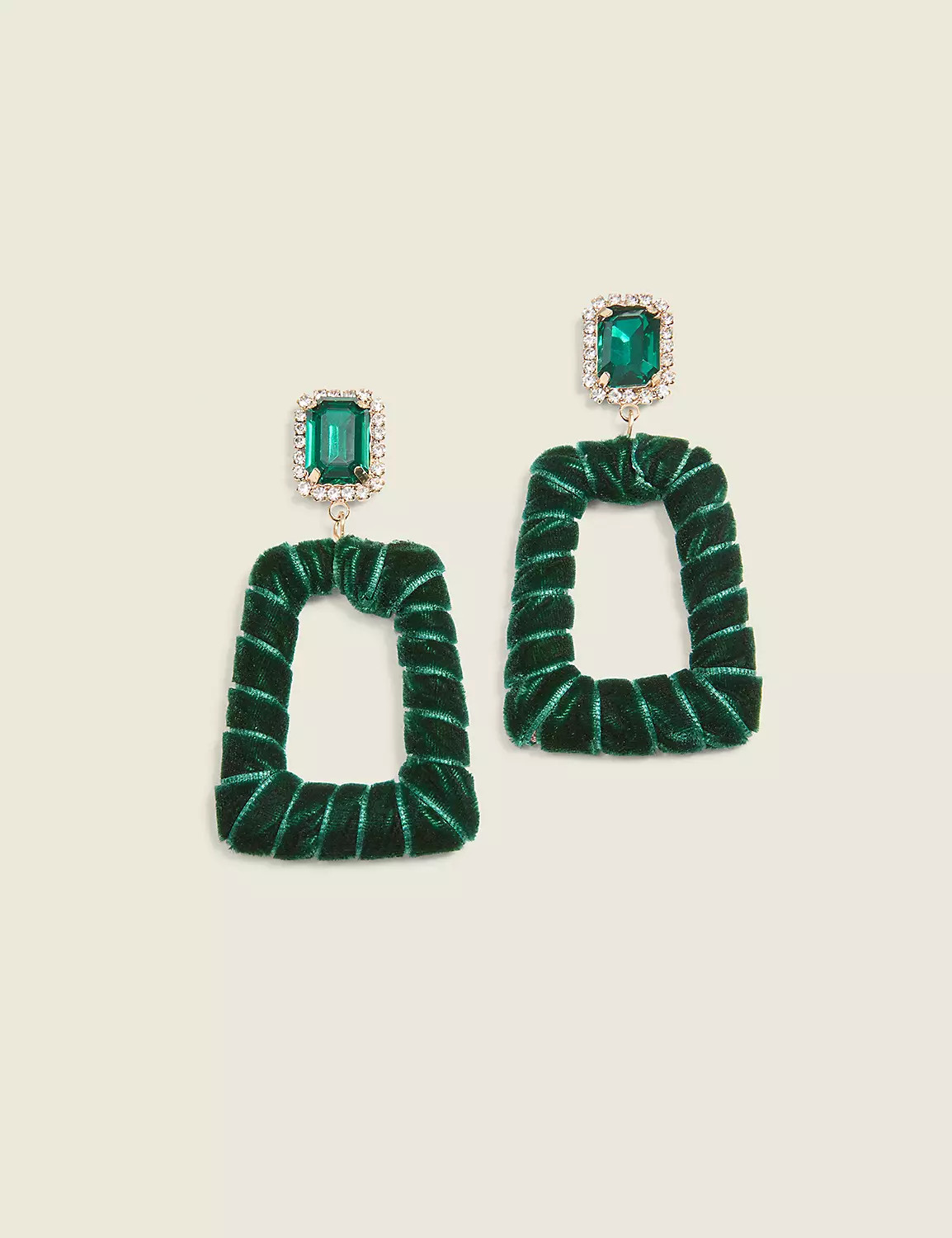 Green Imitation Stone Velvet Earrings | Lane Bryant (US)