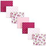Hudson Baby Unisex Baby Cotton Flannel Receiving Blankets Bundle, Rose, One Size | Amazon (US)