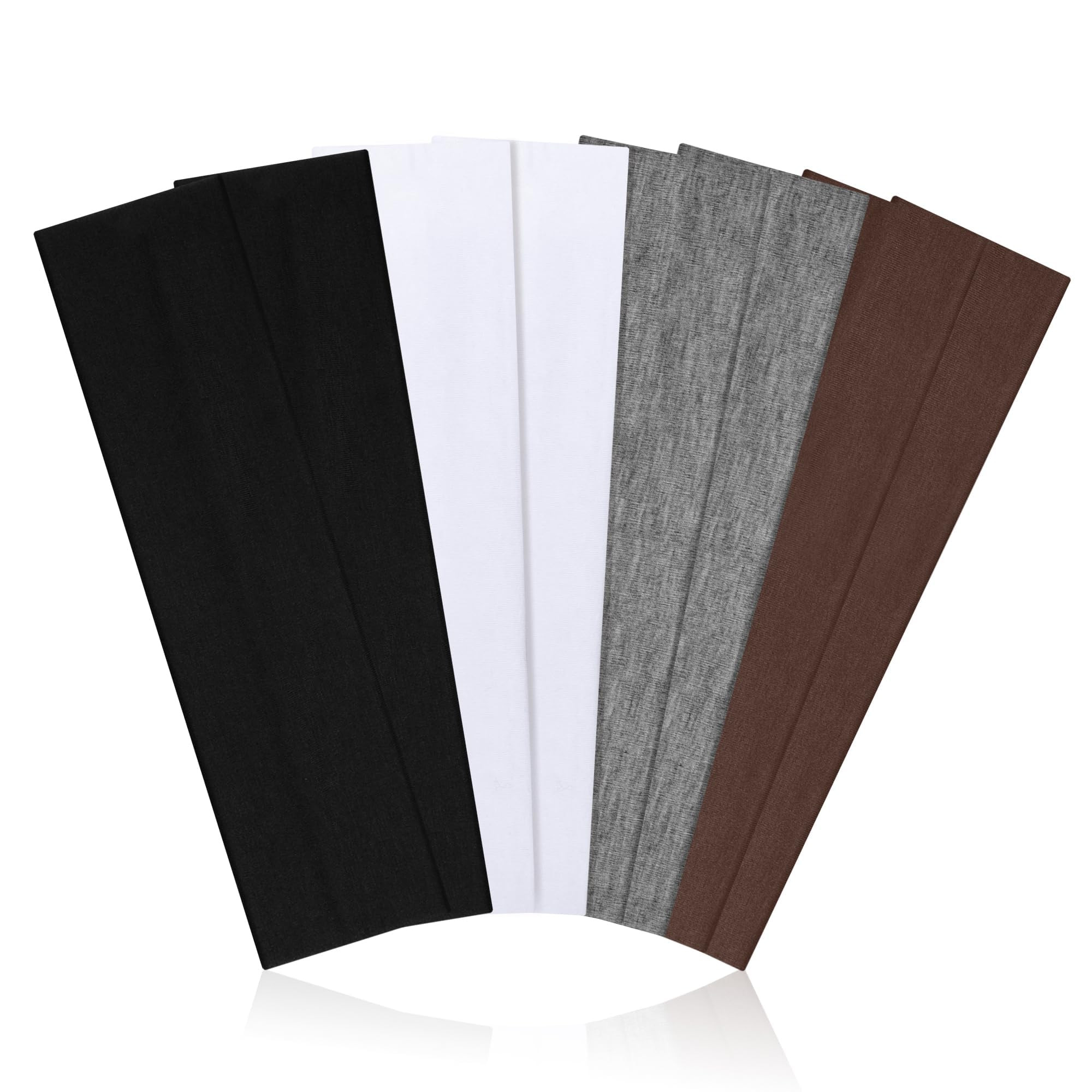 Headbands for Women, 8pcs Stretchy Non Slip Soft Cotton Cloth Hair Bands for Sports, Workout, Yog... | Amazon (US)