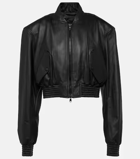 Cropped leather bomber jacket | Mytheresa (US/CA)