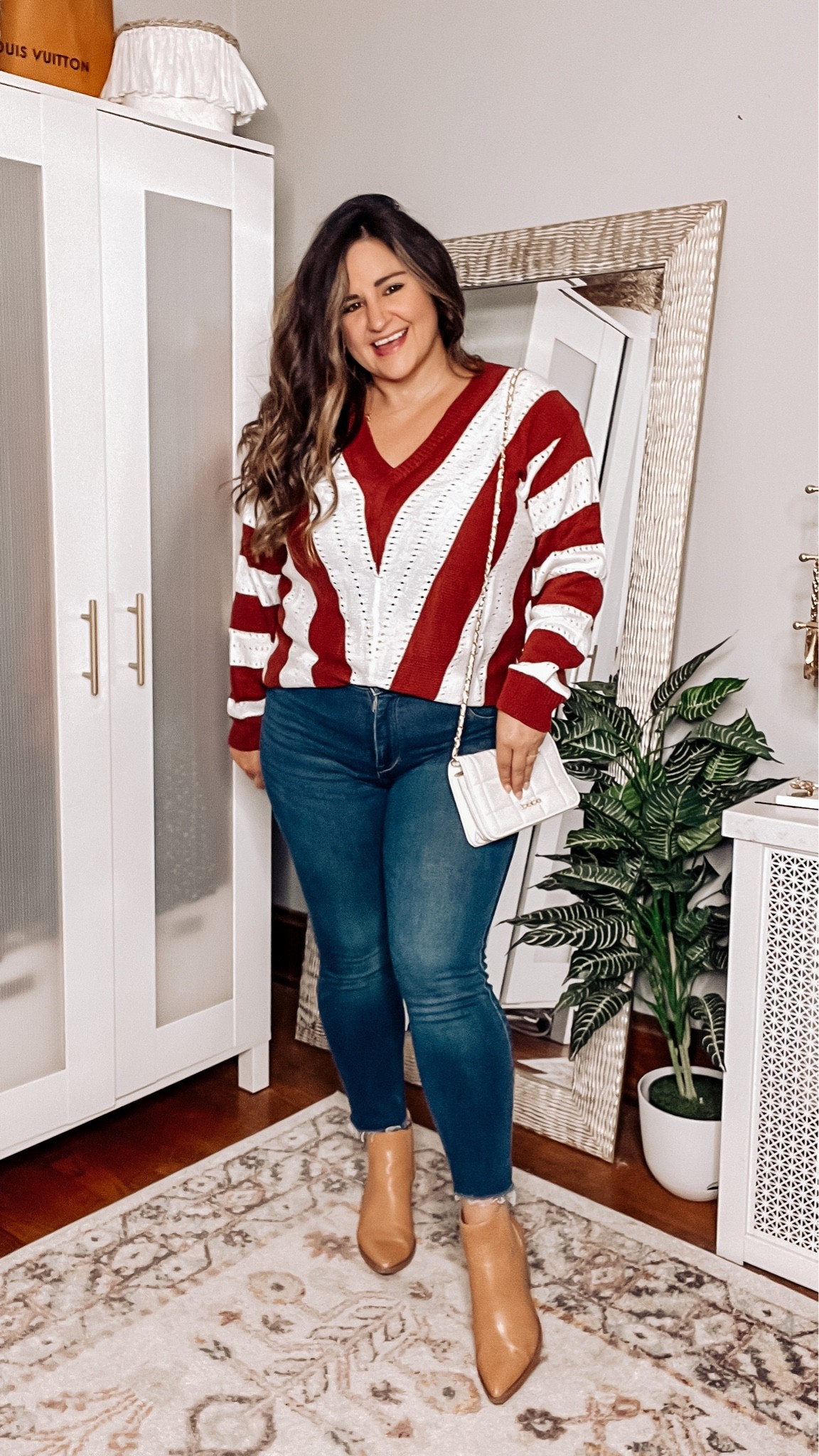 My sizes as shown:
Amazon sweater: size L
Skinny jeans: size 33

#falloutfit #skinnyjeans #casualoutfit #stripedsweater 

#LTKunder50 #LTKcurves #LTKSeasonal
