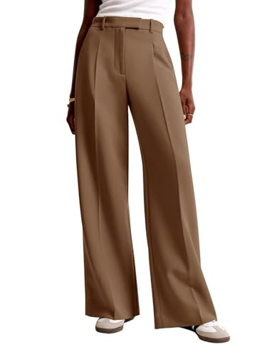 NIMIN Women Wide Leg Pants High Waisted Business Casual Work Trousers Dressy Pants with Pockets | Amazon (US)