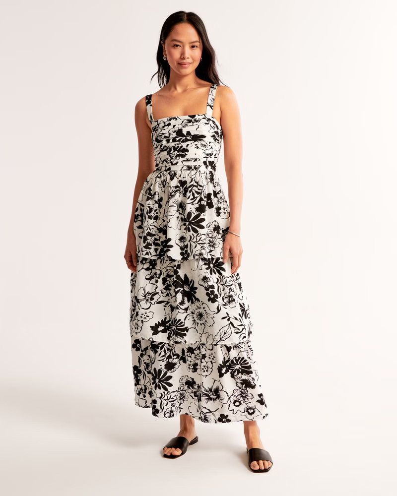 Women's The A&F Emerson Tiered Maxi Dress | Women's Clearance | Abercrombie.com | Abercrombie & Fitch (US)
