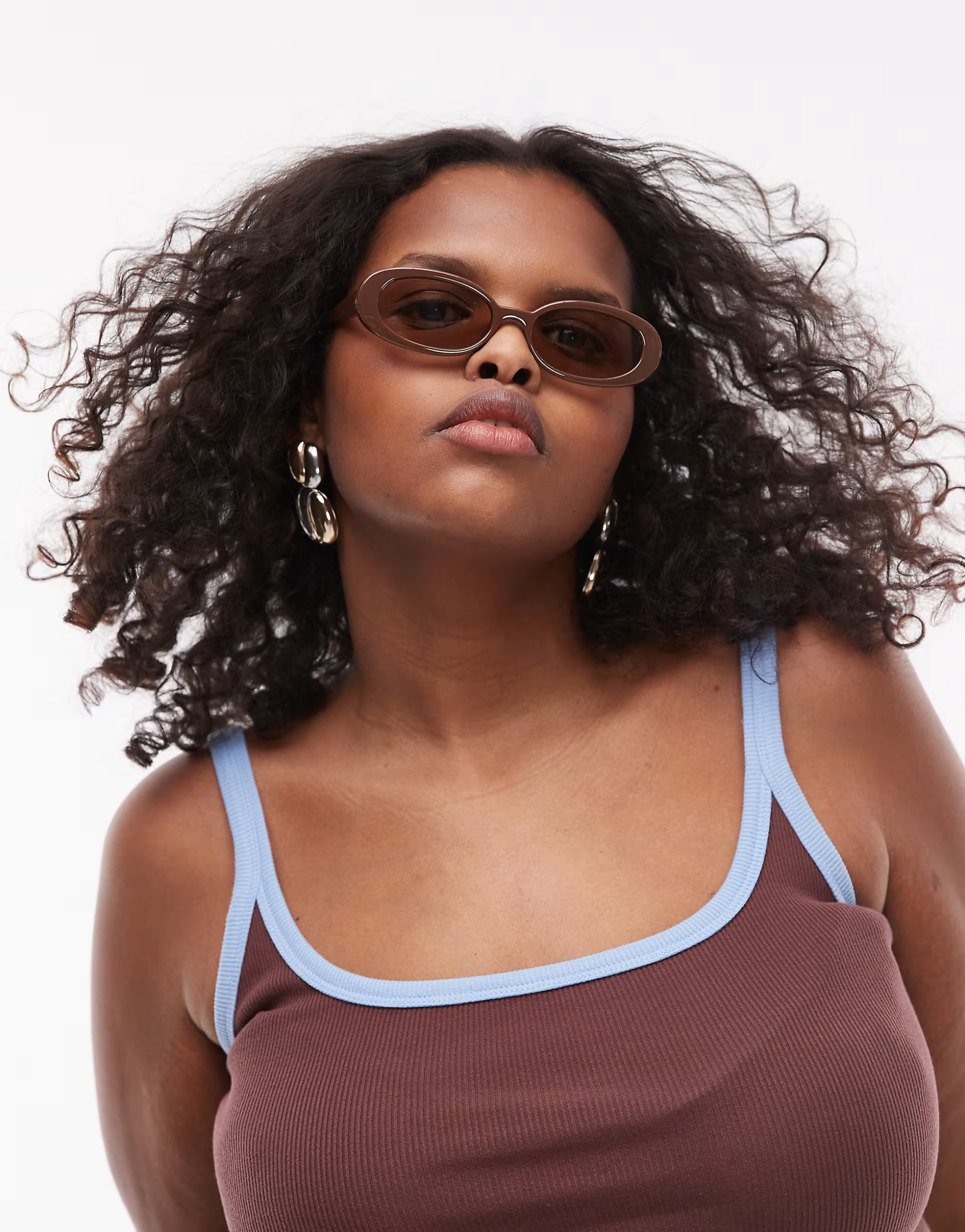 Le Specs outta love oval sunglasses in cocoa with mocha lens | ASOS | ASOS (Global)