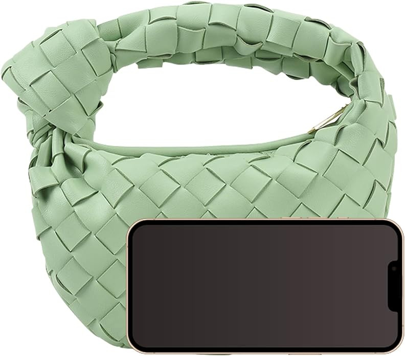 JYG Knoted Woven Handbag for Women Fashion Designer Ladies Hobo Bag Bucket Purse Faux Leather | Amazon (US)