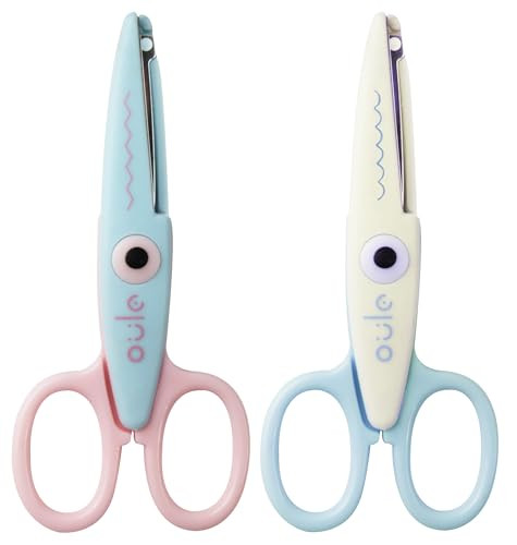 Scissors for Crafting (2-Pack)-Decorative Pattern Edge Craft Scissors,Fancy Scissors,Pattern Scissors,Suitable for Fun DIY Scrapbooking Crafting Projects for Kids Adults(Blue + Beige) | Amazon (US)