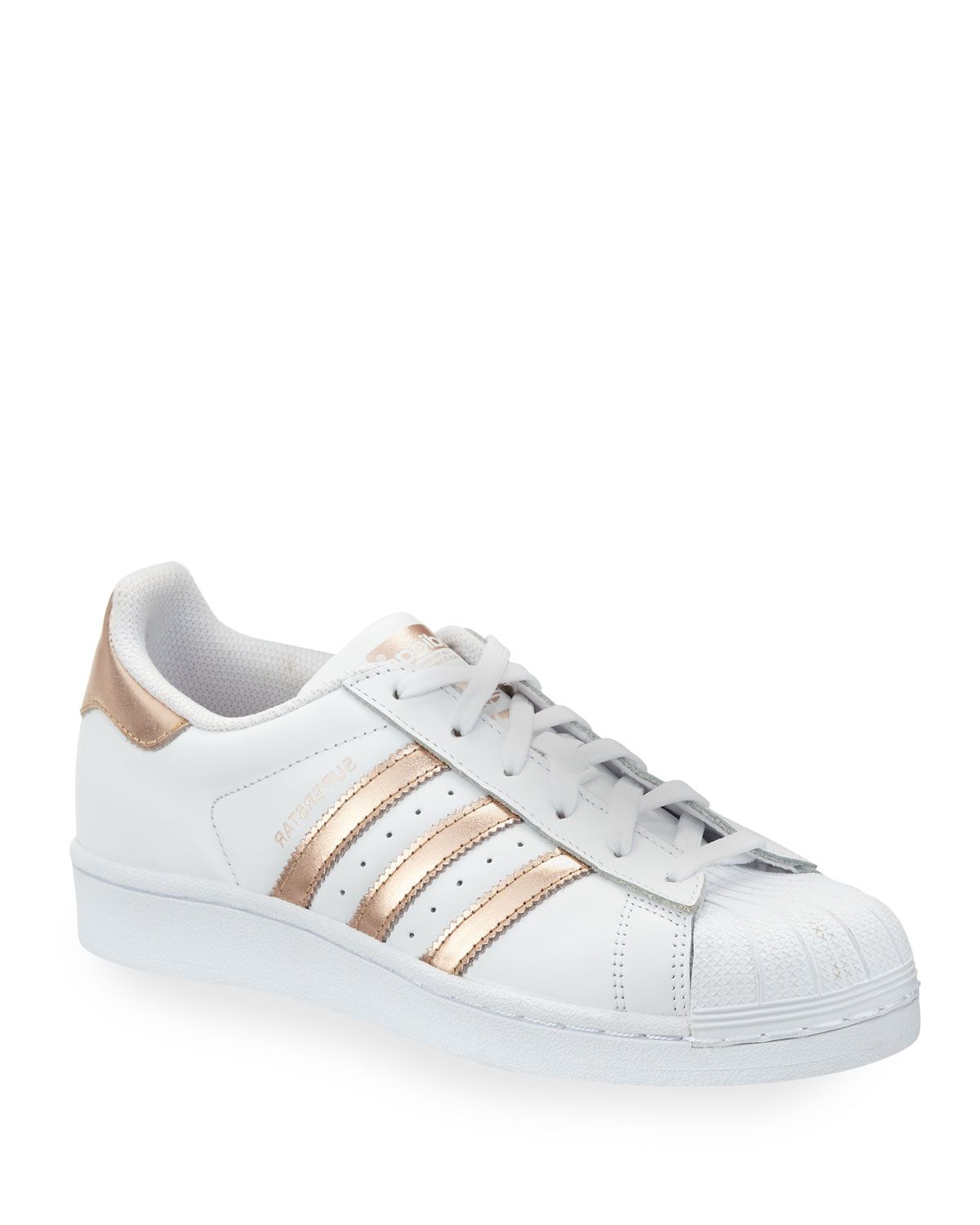 Adidas Superstar Original Fashion Sneaker, White/Rose Gold | Neiman Marcus