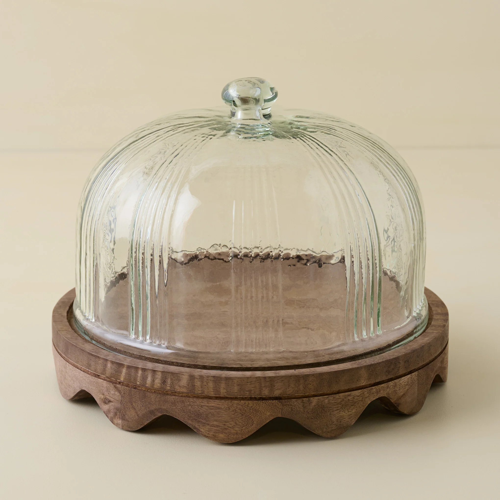 Wavy Edge Cake Stand + Fluted Dome | Magnolia