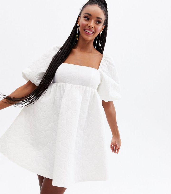 Dream Big White Puff Sleeve Smock Dress
						
						Add to Saved Items
						Remove from Saved I... | New Look (UK)