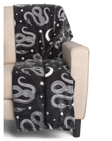 Oversized Snake Moon Plush Throw | TJ Maxx