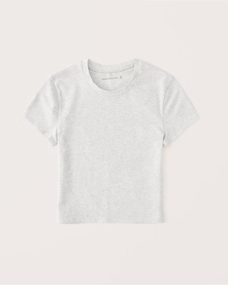 Abercrombie & Fitch Women's Essential Baby Tee in Light Grey - Size XXS | Abercrombie & Fitch (US)