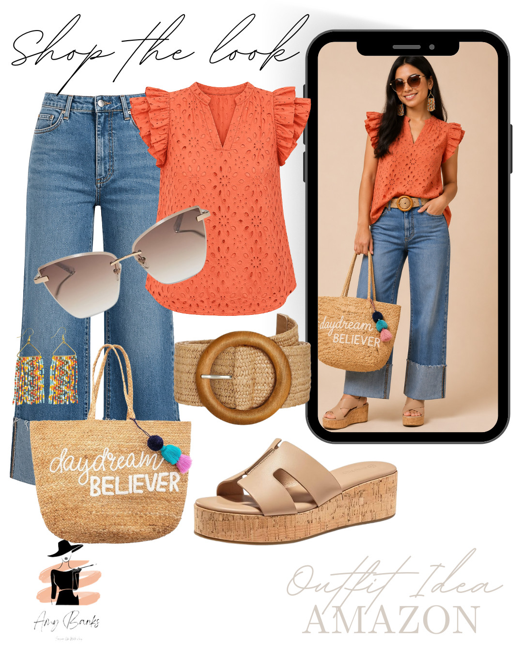 Perfect summer outfit with these comfy jeans and cute sandals. #summerstyle #beachready 

 #LTKSeasonal