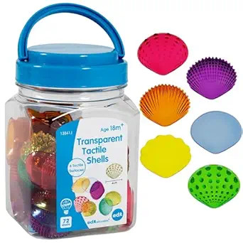 edxeducation Tactile Shells | Set of 72 | Translucent | 6 Textures and Colors | Ages 18m+ | Explo... | Amazon (US)