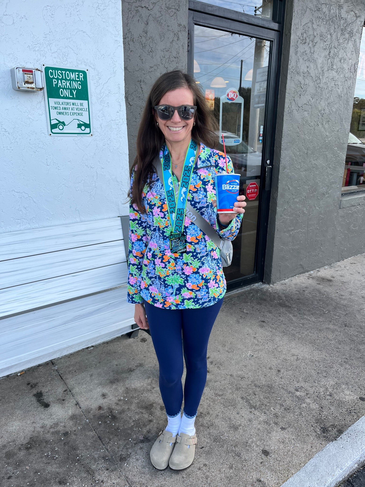 The only blizzard conditions I’m interested in are from Dairy Queen! 🍦 This second round of rare winter weather in NC has me ready for spring! (Although the novelty of it is nice for a bit!)

My 2025 recap post on palmettosandpineapples.com is now live, and this picture highlights a few of them: enjoying a DQ Blizzard after finishing my first half marathon, XX-XY Athletics Legit Leggings, and Kendra Scott huggie earrings! 

I’ve also linked my Goodr sunnies (the best running sunglasses), Birkenstocks Boston clogs (go-to casual shoe for fall and winter), and Draper James x Rustler Hat Co ruffle socks!



#LTKstorytime #LTKPetite #LTKActive