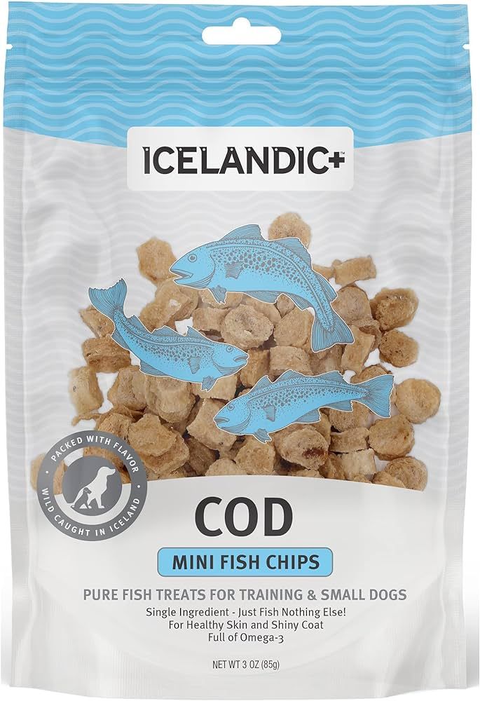 Icelandic+ Mini Cod Fish Chips Training Dog Treat 2.5-oz Bag | Amazon (US)