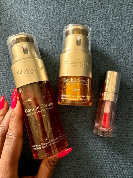Anti Aging Double Serum Routine From Clarins With Hydrating Lip Oill