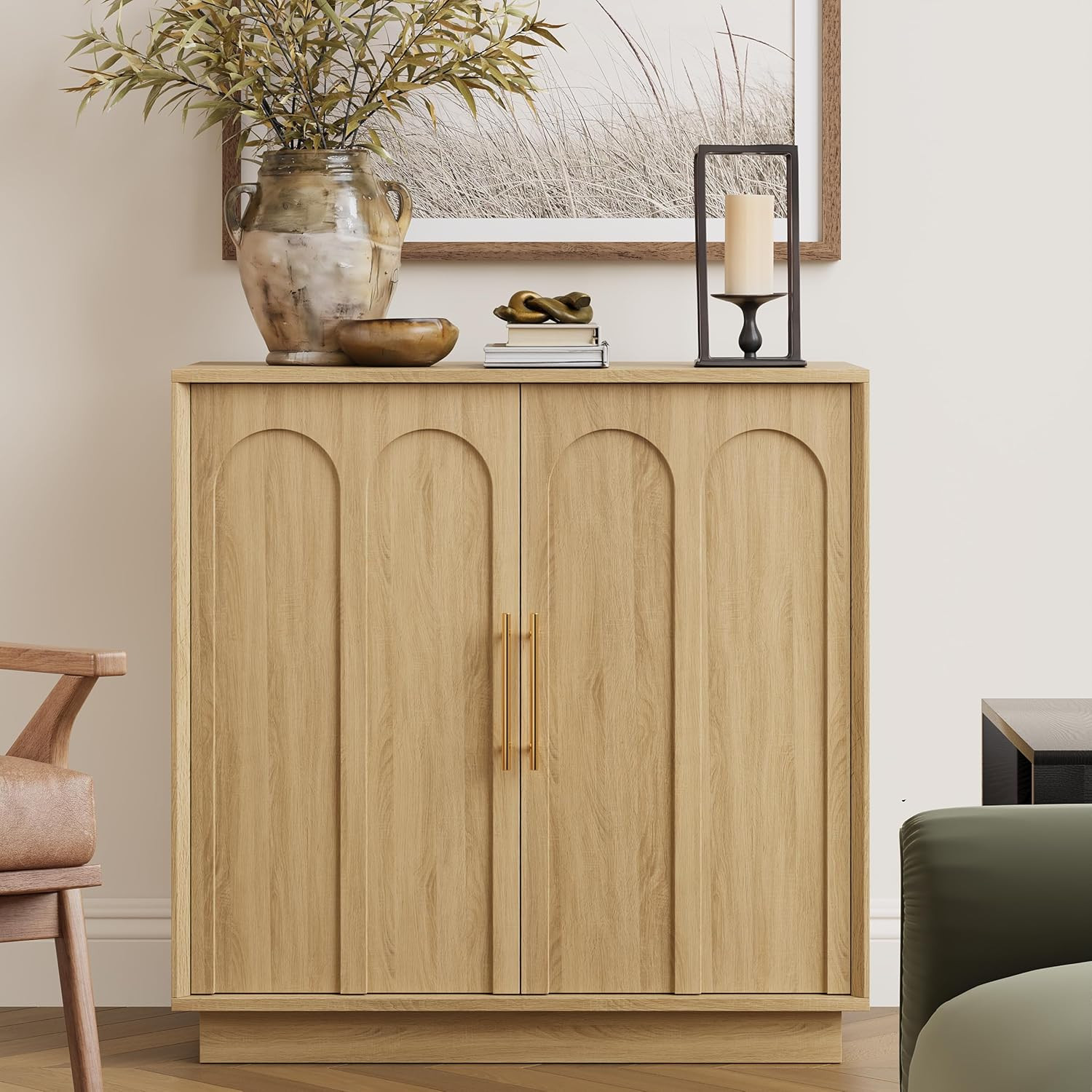 FORTUNETEC Sideboard Buffet Cabinet with Storage, Modern Accent Cabinet with Arched Doors, Boho M... | Amazon (US)