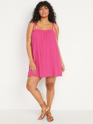 Sleeveless Cotton-Crepe Swim Cover-Up Dress for Women | Old Navy (US)