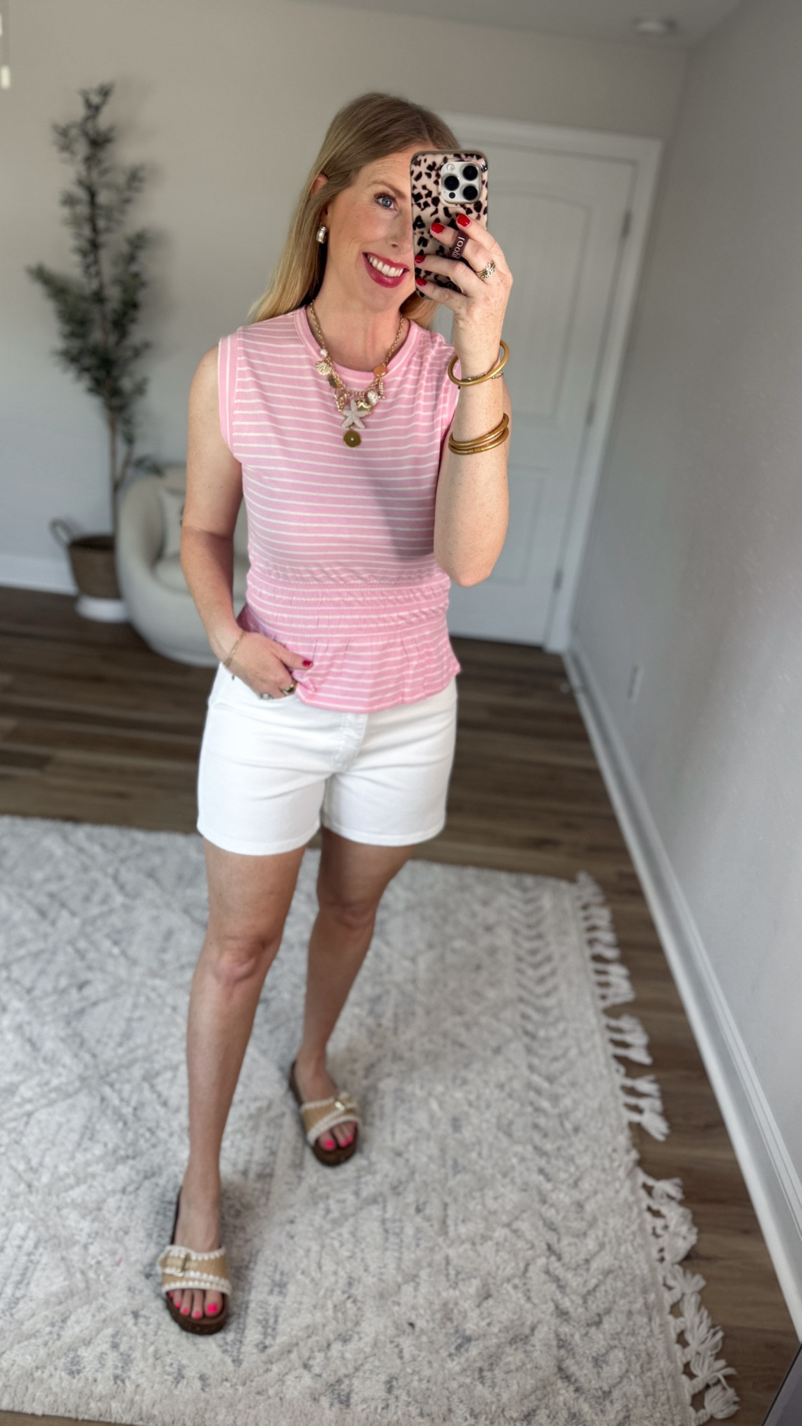Weekend Walmart Wins try-on
Pink stripe peplum- small
White 5 inch inseam shorts- 6 

#LTKmomlife #LTKootd #LTKgrwm