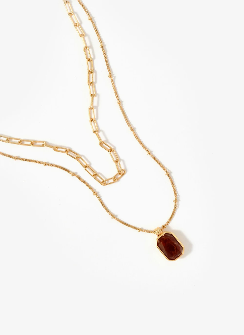 Gold Tone Layered Stone Necklace | Mint Velvet