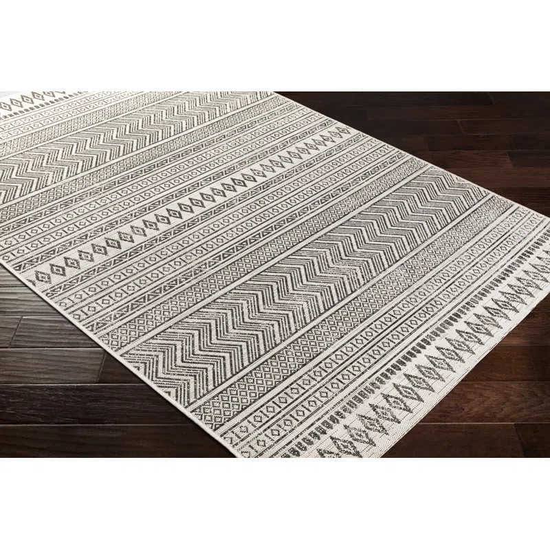 Brennen Tribal Black Indoor/Outdoor Area Rug | Wayfair North America