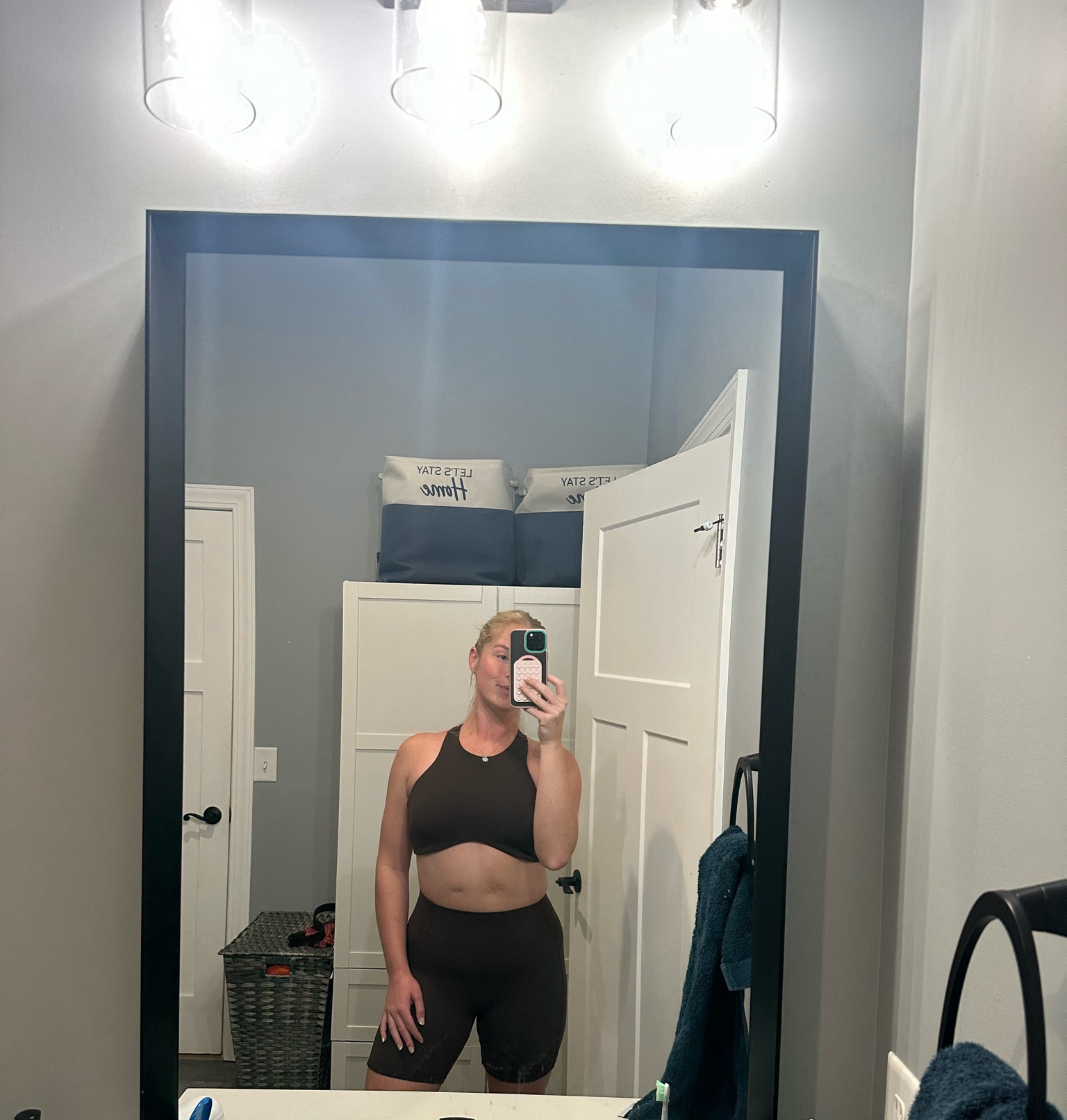 wearing an XL in this Buffbunny sports bra in color “cold brew” & size L in the 6”  biker shorts! I thought this bra would be tight when I ordered it but it’s superrr soft & breathable, so go with your normal size :) 

#LTKSaleAlert #LTKActive #LTKFitness