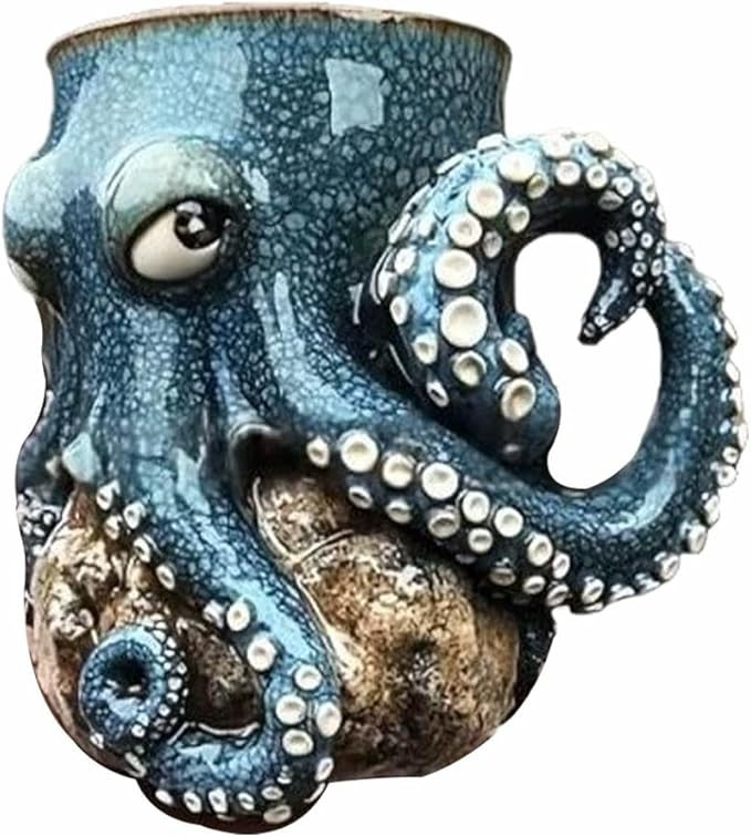 Cthulhu-Inspired Pirate Beer Mug, 3D Octopus Sea Monster Design Beer Mug with Tentacle Handle, Un... | Amazon (US)
