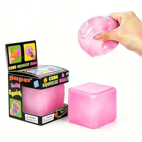 Ice Cube Squishies Stress Balls,Ice Cube Squishy,Squeezable relieves Stress, Suitable for Teenagers and Adults, Party Favor. (Pink) | Amazon (US)