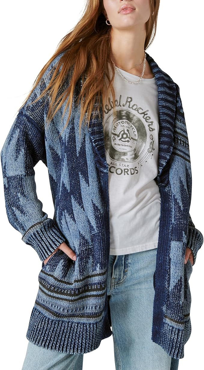 Lucky Brand Women's Lucky Heritage Cardigan, Denim Combo | Amazon (US)