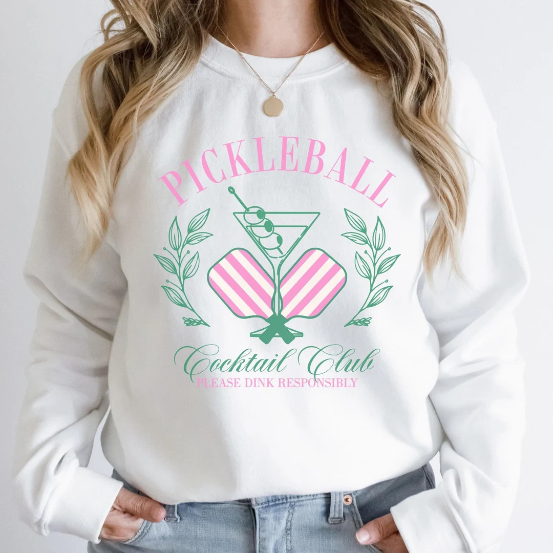 Pickleball Cocktail Club Pullover, Trendy Sweatshirt, Preppy, Dirty Martini, Social Club, Classic... | Etsy (US)