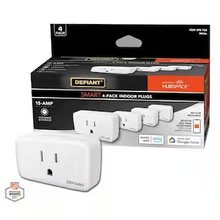 Defiant 15 Amp 120-Volt Indoor Smart Plug & Timer Wi-Fi Bluetooth Single Outlet Powered by Hubspa... | The Home Depot