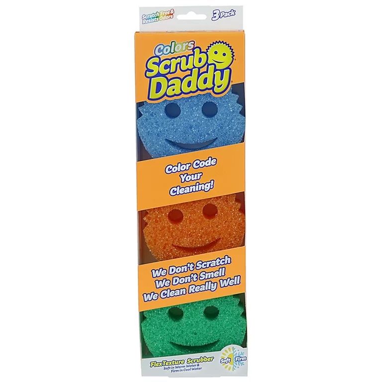 Scrub Daddy Colors Non-Scratch FlexTexture Sponge, Multi-Color, 3 ct. - Walmart.com | Walmart (US)