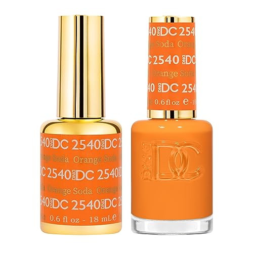 DND DC Gel Polish Set, Free Spirit Collection, UV/LED Gel Polish and Air Dry Nail Lacquer, Matching Chip-Free Polish Duo, 2540 Orange Soda, 0.5 Fl Oz | Amazon (US)