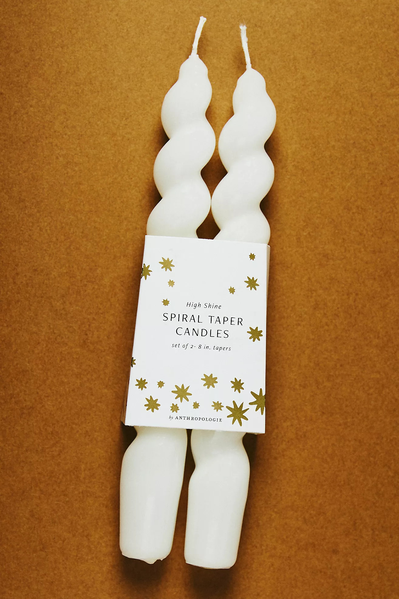 High Shine Spiral Taper Candles, Set of 2 | Anthropologie (US)