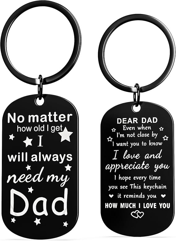 Father's Day Keychain for Dad from Daughter Son, Sentimental Gift for Husband, Birthday Christmas... | Amazon (US)