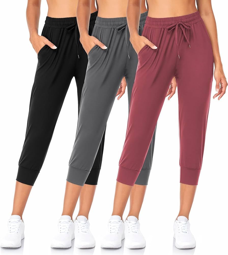 FULLSOFT 3 Pack Sweatpants for Women-Womens Joggers with Pockets Athletic Leggings for Workout Yo... | Amazon (US)