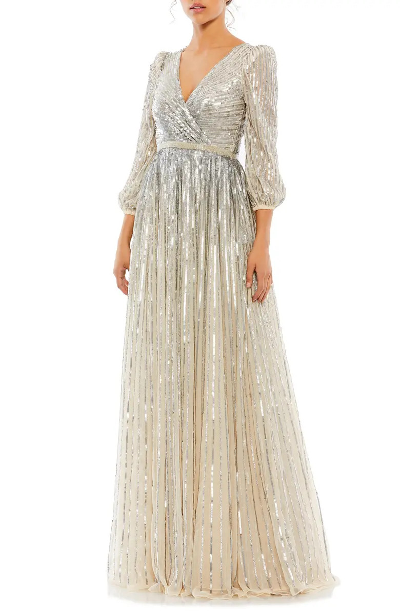 Sequin Surplice Tulle Gown | Nordstrom