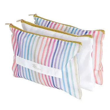 Large Watercolor Stripes Accordion Zipper Pouch | Erin Condren | Erin Condren